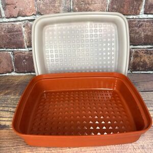 Vintage Tupperware Meat Keeper Marinade Container Paprika 1518-5 With Lid